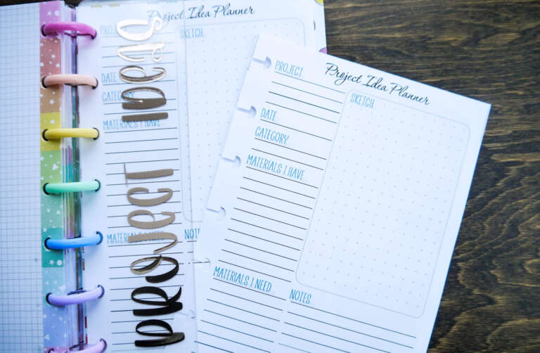 Cricut cut planner dividers