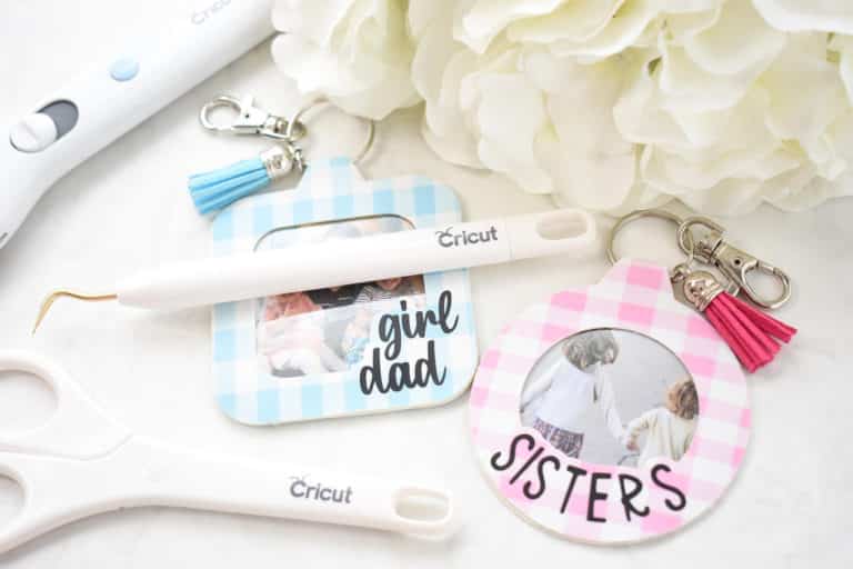 Faux Leather Photo Keychain with Cricut