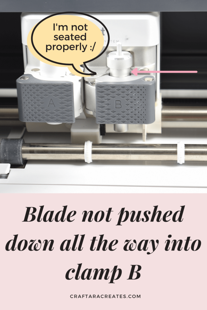 Cricut blade not seated property in machine