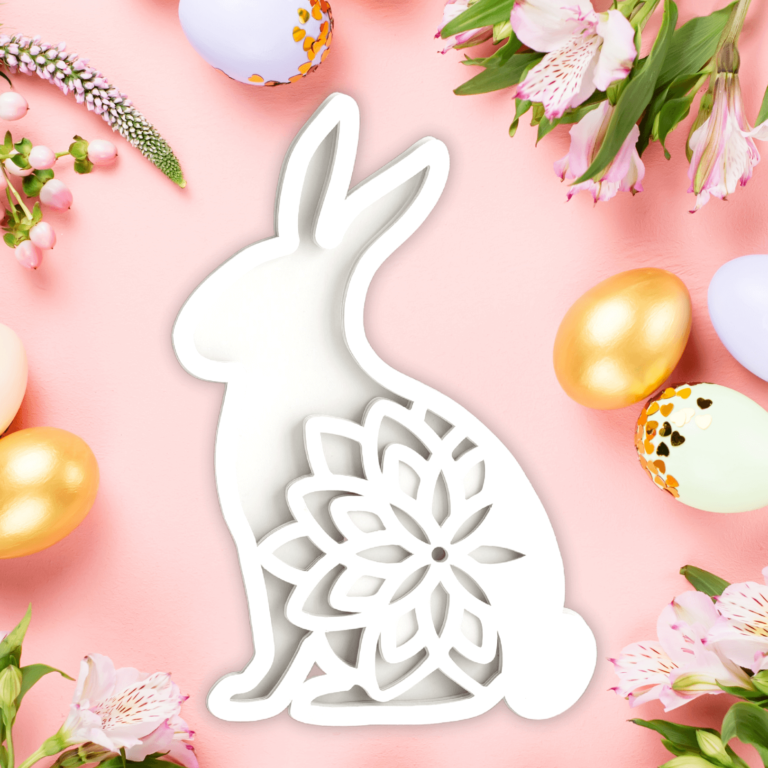 Cricut Layered Paper Craft - Floral bunny