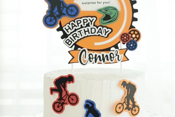 Happy Birthday Connor BMX bike Cake Topper