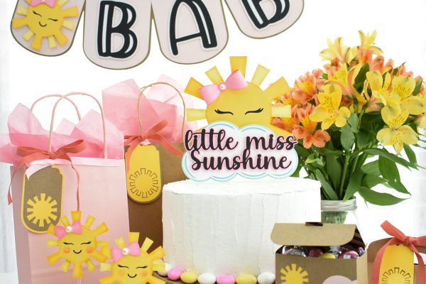 DIY Sunshine Party for a baby shower: Little Miss Sunshine cake topper